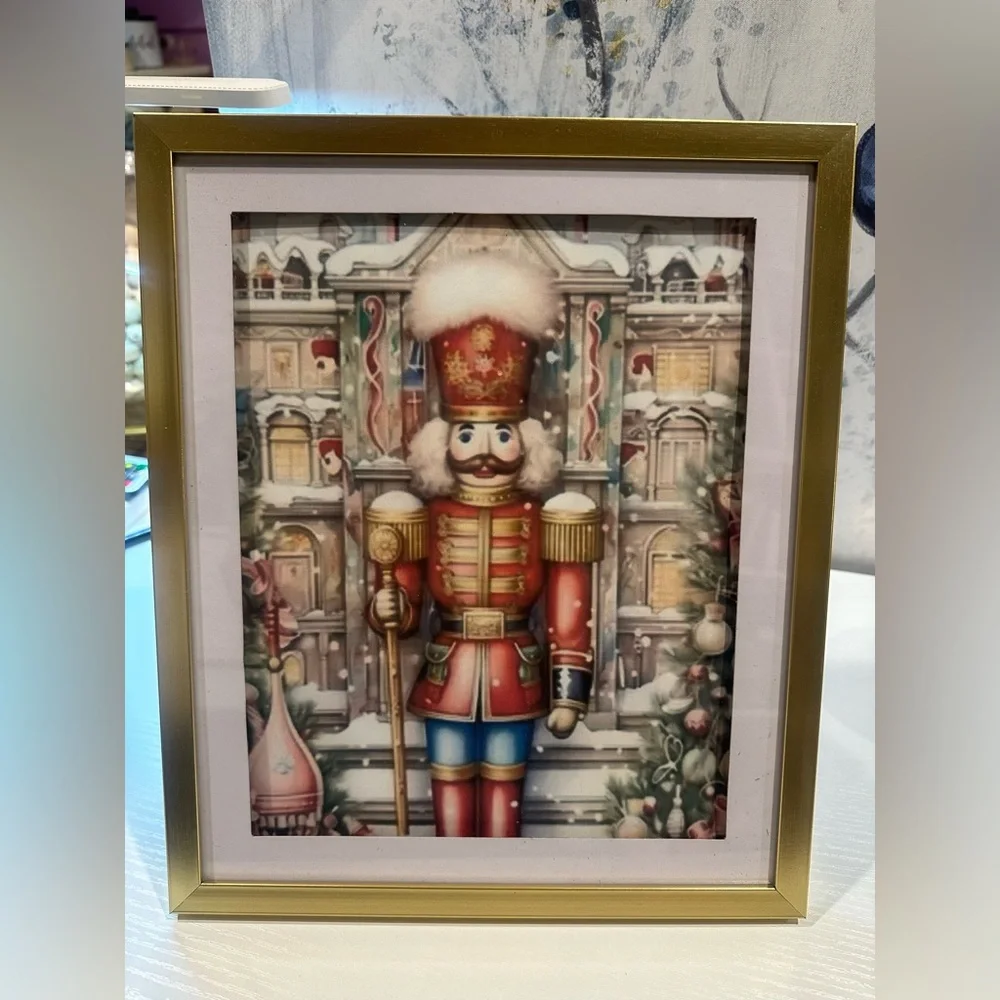 Framed 10x12” Christmas Nutcracker Soldier print